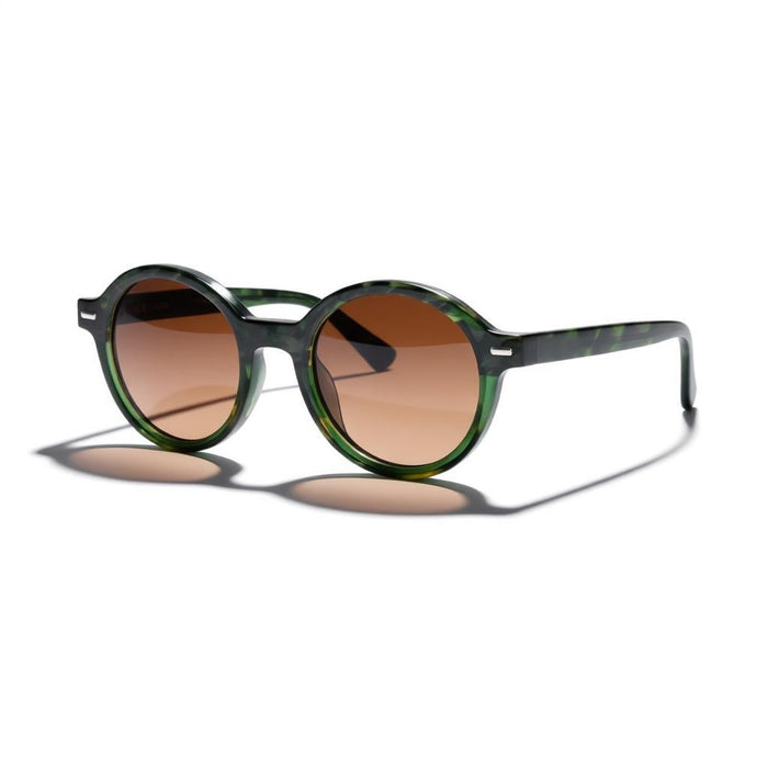 Emerald Green Round Sunglasses