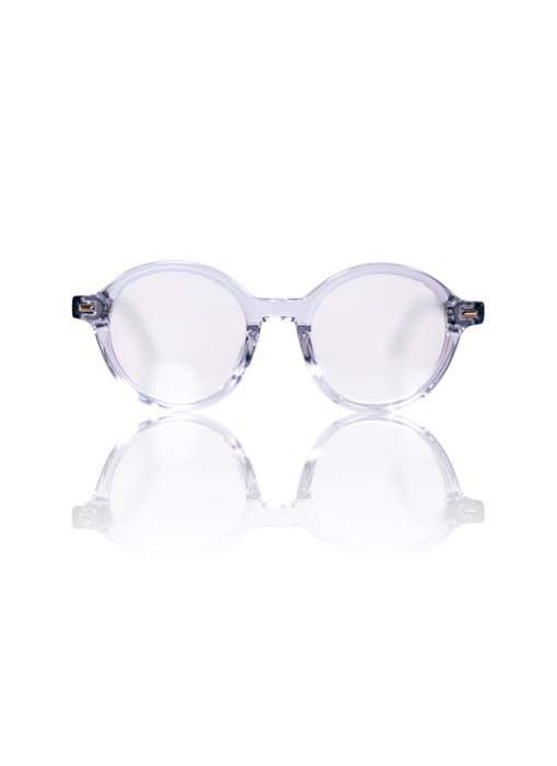 Blue turquoise clear face round eyeglasses