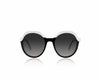 Black and white subtle cat eye sunglasses for wide nose bridge low nose bridge and high cheek bones 