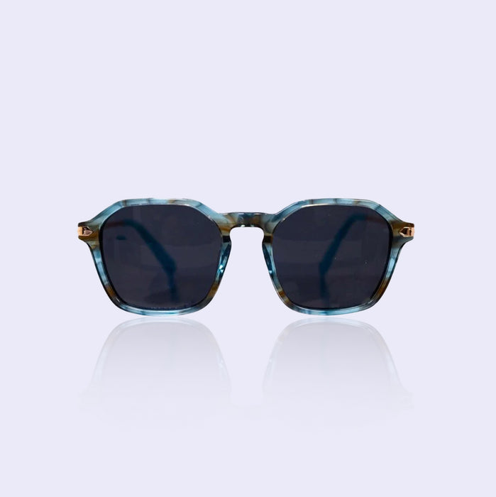 Aquamarine blue square sunglasses