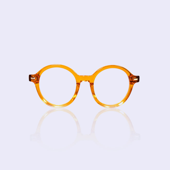 Topaz orange round eyeglasses