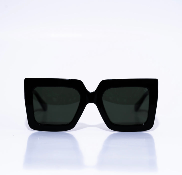 Onyx black oversized sunglasses